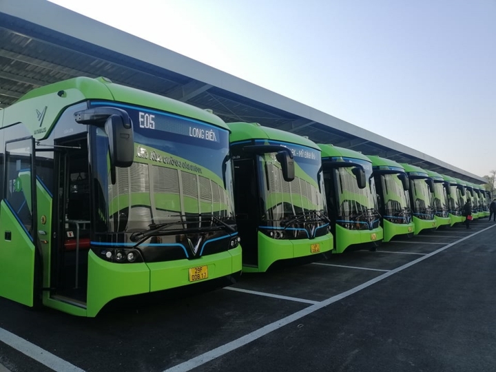 Dàn xe buýt điện của Vinbus