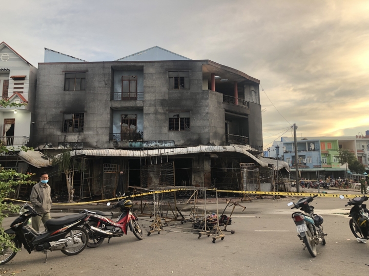 Hiện trường vụ cháy, làm 4 người trong một gia đình tử vong tại Kiên Giang