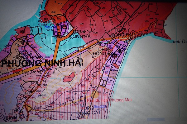 Một phần bản đồ quy hoạch sử dụng đất thị xã Ninh Hoa 2021