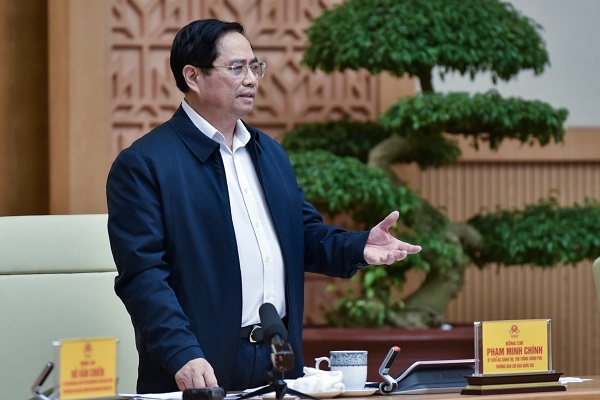 Thủ tướng Phạm Minh Chính phát biểu kết luận cuộc họp - Ảnh: VGP/Nhật Bắc
