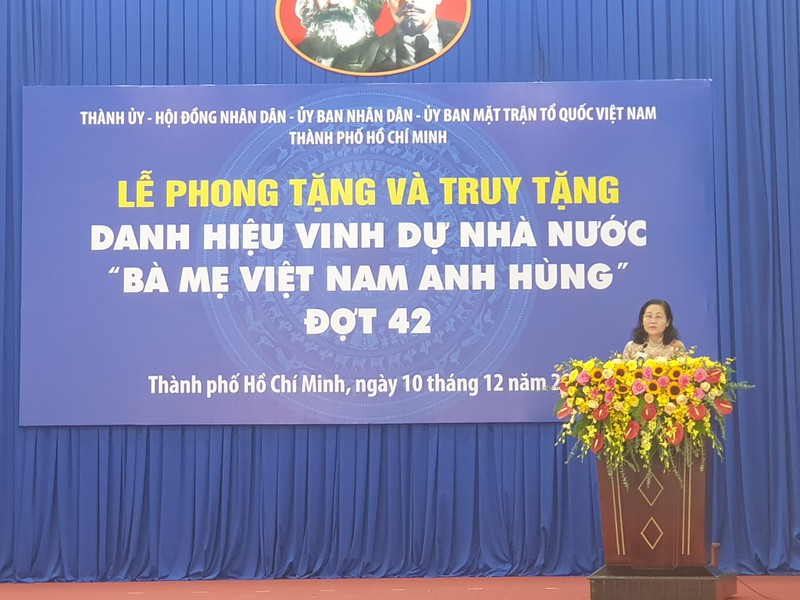 Chủ tịch HĐND TP. Hồ Chí Minh Nguyễn Thị Lệ phát biểu tại buổi lễ