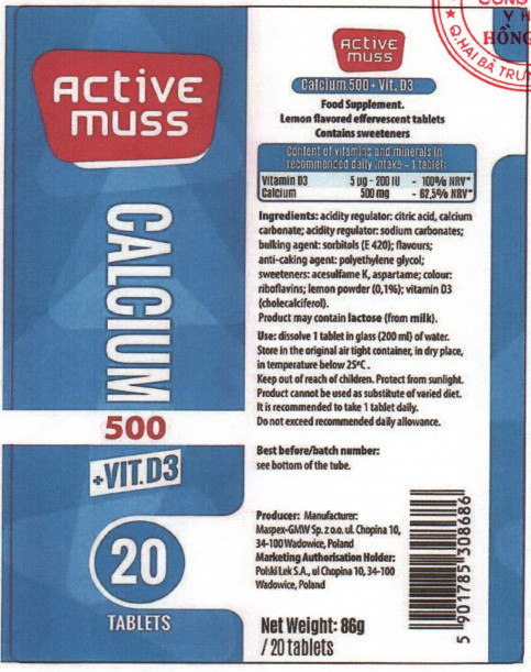 Hình ảnh lô sản phẩm thực phẩm bảo vệ sức khỏe CALCIUM 500+VIT.D3
