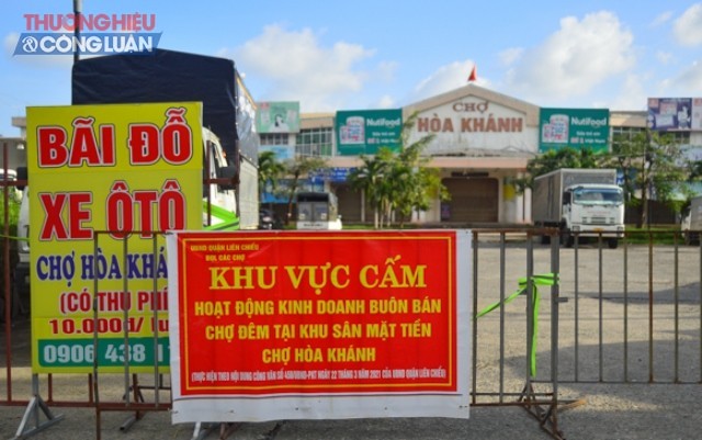 Phong tỏa chợ Hòa Khánh, quận Liên Chiểu.