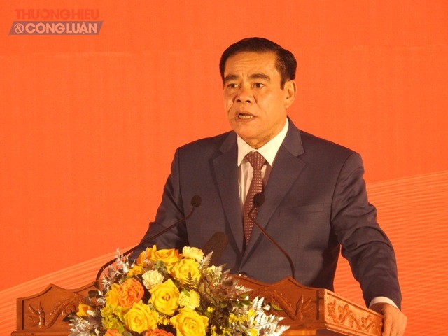 Chủ tịch UBND tỉnh Hà Tĩnh Võ Trọng Hải phát biểu tại buổi lễ khởi công.