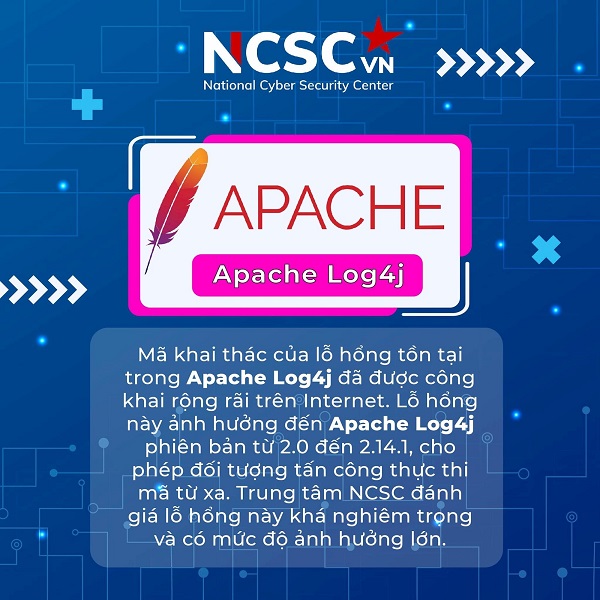 NCSC cảnh báo lỗ hổng nghiêm trọng trong Apache Log4j
