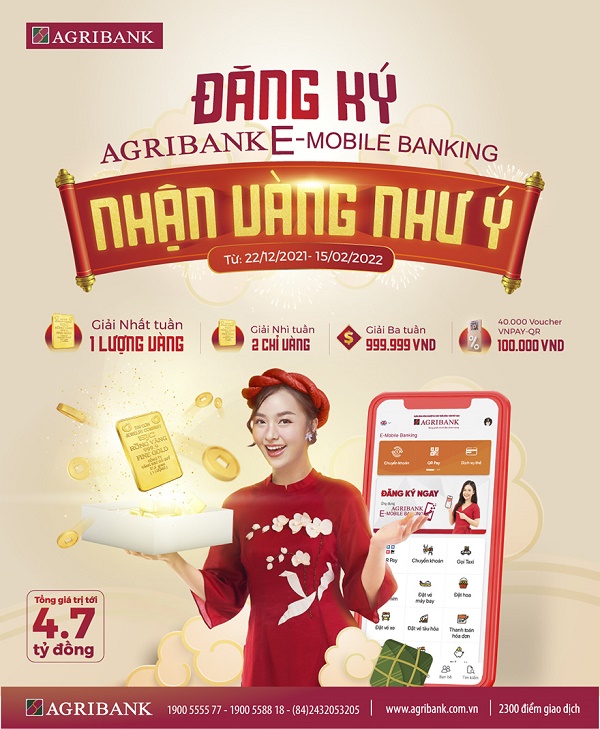 Siêu ưu đãi chào đón năm mới 2022 của Agribank: “Nhận vàng Như ý”