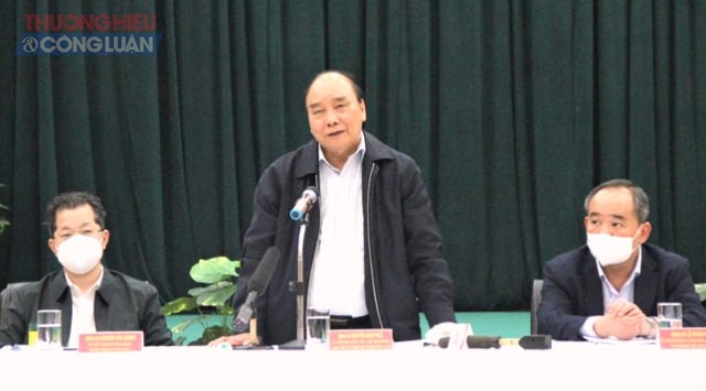 Chủ tịch nước Nguyễn Xuân Phúc phát biểu tại buổi làm việc với Công ty CP Dệt may 29-3 vào chiều 27-12