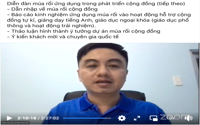 Bí thư Tỉnh Đoàn Bình Phước Trần Quốc Duy đề nghị các đoàn múa rối cộng đồng phối hợp cùng Tỉnh Đoàn bảo tồn, phát huy nghệ thuật múa rối gắn với phát triển thanh thiếu nhi tỉnh này.