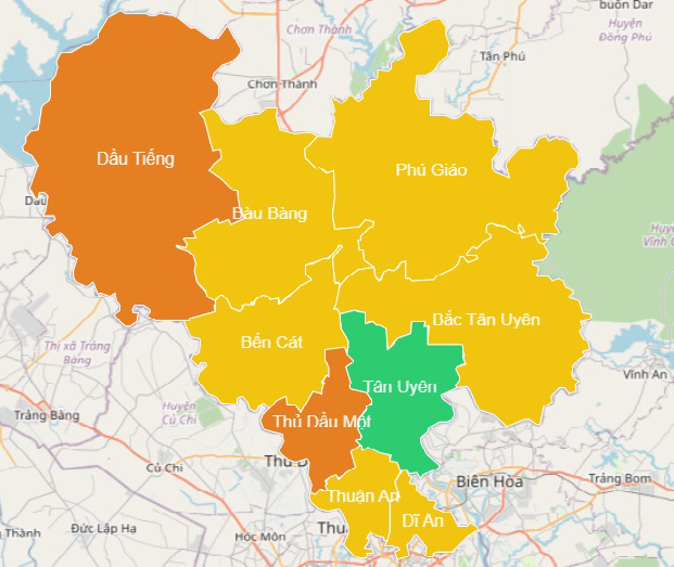 Tỉnh Bình Dương cập nhật đánh giá cấp độ dịch Covid-19 mới nhất