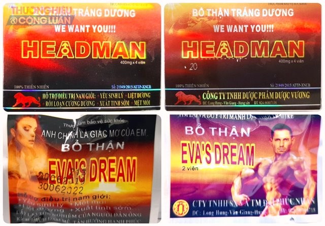 Đà Nẵng: Thu hồi 02 sản phẩm EVA’S DREAM và HEADMAN điều trị rối loạn cương dương