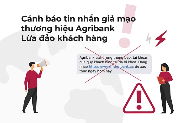 Tuyệt đối không bấm vào các đường link lạ được gửi qua tin nhắn/email/kênh mạng xã hội mạo danh Agribank