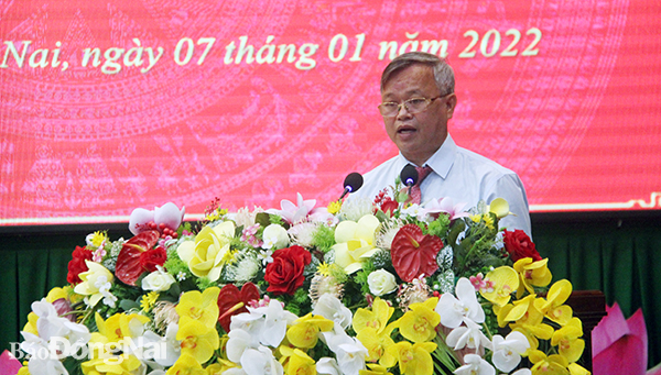 Chủ tịch UBND tỉnh Đồng Nai Cao Tiến Dũng phát biểu chỉ đạo tại hội nghị