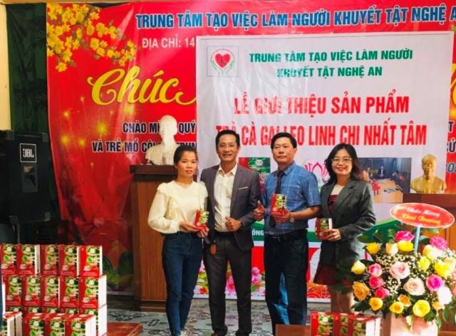 Trung tâm tạo việc làm người khuyết tật Nghệ An ra mắt sản phẩm Trà cà gai leo linh chi