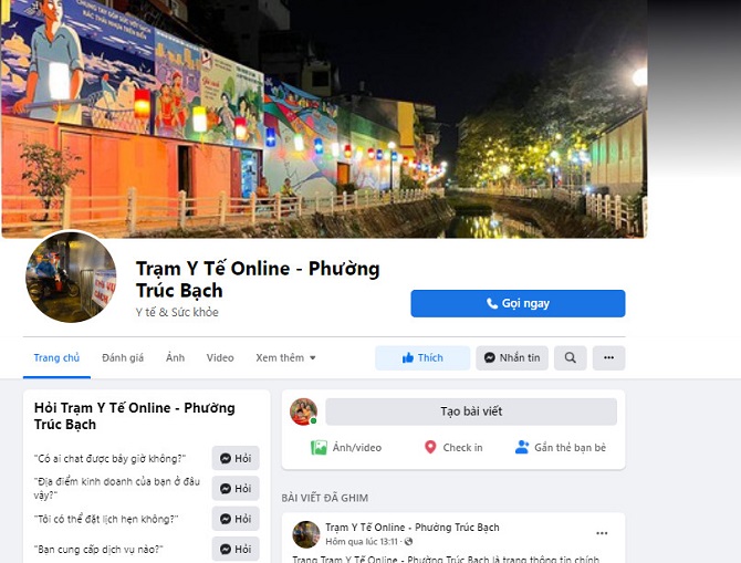 Phường Trúc Bạch (quận Tây Hồ) ra mắt mô hình trạm y tế online đầu tiên tiếp nhận thông tin qua Facebook