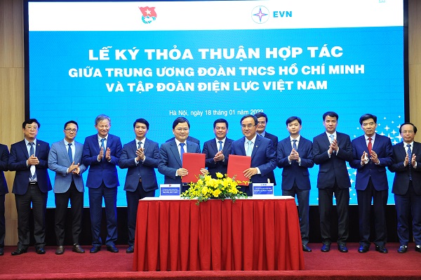 EVN và Trung ương Đoàn Thanh niên Cộng sản Hồ Chí Minh ký kết Thỏa thuận hợp tác