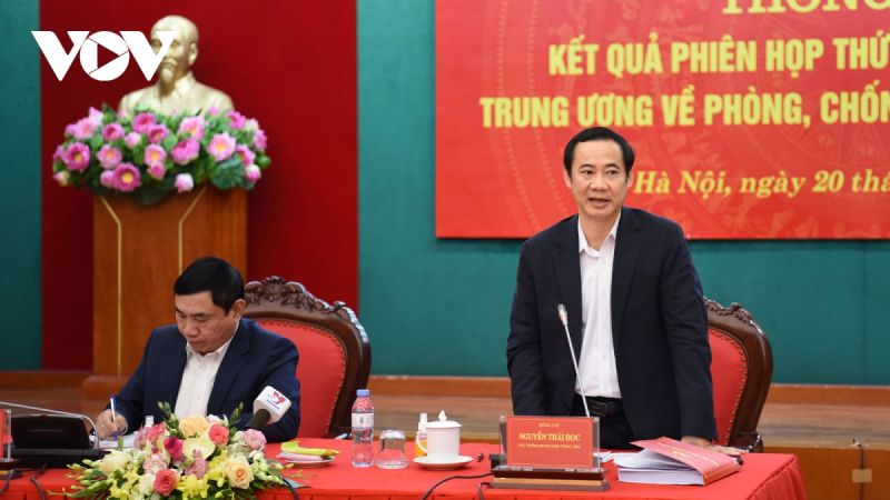 Phó Trưởng Ban Nội chính Trung ương Nguyễn Thái Học thông báo kết quả Phiên họp thứ 21 của Ban Chỉ đạo Trung ương về phòng, chống tham nhũng, tiêu cực