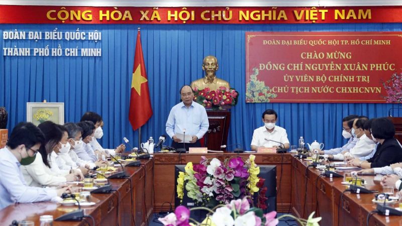 Chủ tịch nước Nguyễn Xuân Phúc đã tới thăm, làm việc với Đoàn Đại biểu Quốc hội TP.HCM