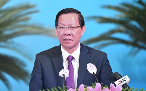 Chủ tịch UBND TPHCM Phan Văn Mãi phát biểu tại buổi họp mặt