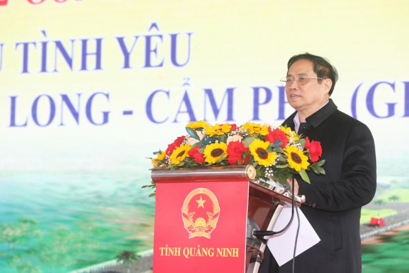 Thủ tướng Phạm Minh Chính, Ủy viên Bộ Chính trị, Thủ tướng Chính phủ phát biểu tại buổi lễ.