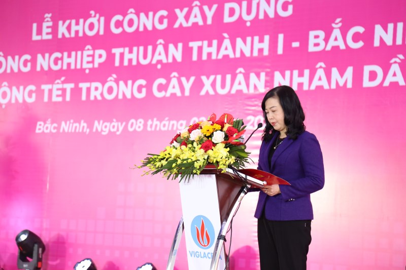 Bí thư Tỉnh ủy Bắc Ninh Đào Hồng Lan phát biểu tại buổi Lễ​