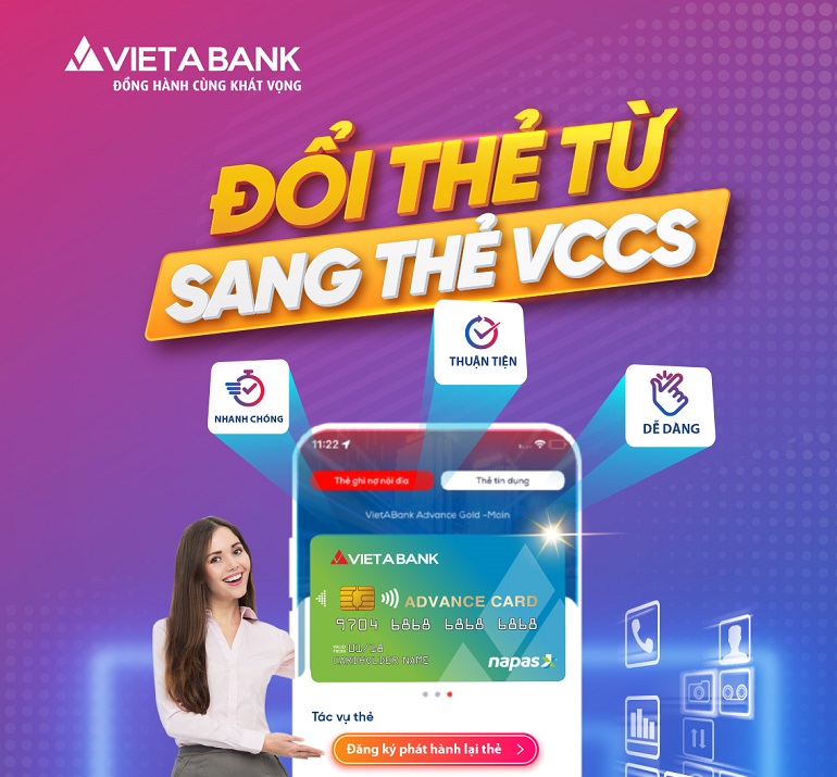 VietABank triển khai tính năng đổi thẻ nội địa trên App VietABank EZMobile