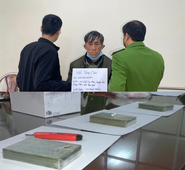 Công an Lào Cai bắt giữ đối tượng mua bán trái phép 03 bánh heroin