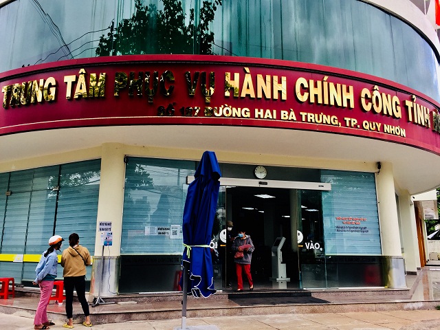 Mặt tiền Trung tâm Phục vụ hành chính công tỉnh Bình Định.