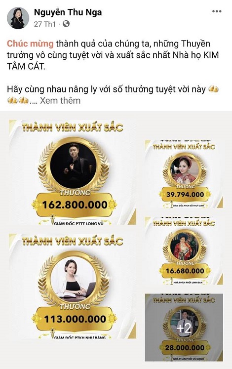 Nhiều nhà phân phối bột Kim Tâm Cát có mức thưởng lên đến hàng trăm triệu Nhiều nhà phân phối bột Kim Tâm Cát có mức thưởng lên đến hàng trăm triệu