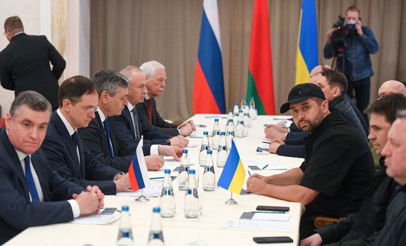 Hình ảnh từ cuộc đàm phán Nga - Ukraine ở Belarus. Ảnh: TASS.