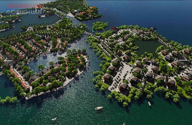 Toàn cảnh mô hình Khu đô thị thương mại Bắc sông Hà Thanh – nơi thực hiện Dự án đô thị Eco-Lagoon