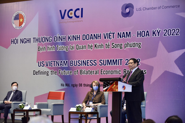 Thủ tướng cảm ơn sự giúp đỡ quý báu của Chính phủ, nhân dân và các doanh nghiệp, nhà đầu tư Hoa Kỳ đối với Việt Nam thời gian qua trong công tác phòng, chống dịch. Ảnh: VGP