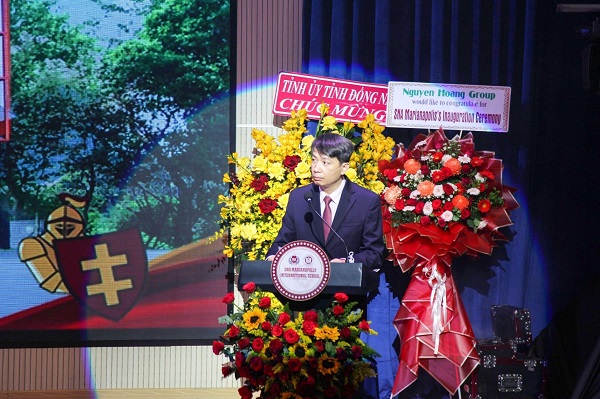 Ông Phạm Quang Hưng, Cục trưởng Cục hợp tác Quốc tế- Bộ Giáo dục Đào tạo phát biểu tại lễ khánh thành trường SNA Marianapolis Bien Hoa Campus