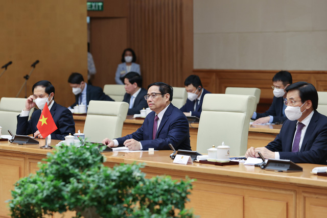 Thủ tướng Phạm Minh Chính khẳng định chuyến thăm Việt Nam của Thủ tướng Ismail Sabri Yaakob tạo động lực mới cho việc củng cố và đẩy mạnh hơn nữa quan hệ hợp tác Việt Nam – Malaysia (Ảnh: VGP/Nhật Bắc)
