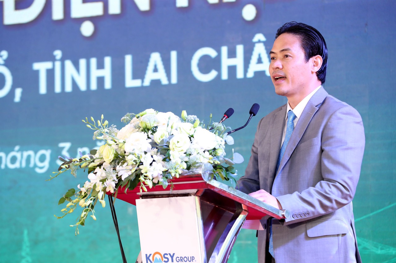 Ông Nguyễn Việt Cường, Chủ tịch Tập đoàn Kosy phát biểu tại buổi lễ