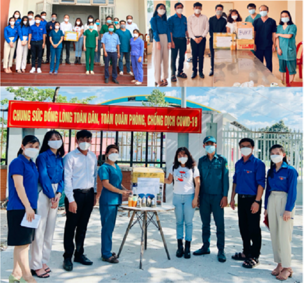 Nh&agrave; b&aacute;o Minh Th&ugrave;y đến tận từng bệnh viện d&atilde; chiến, khu c&aacute;ch ly tập trung để tặng mật ong l&ecirc;n men cho tuyến đầu chống dịch