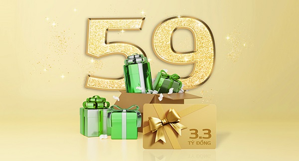 Ưu đãi hấp dẫn dành cho khách hàng nhân dịp sinh nhật 59 năm Vietcombank