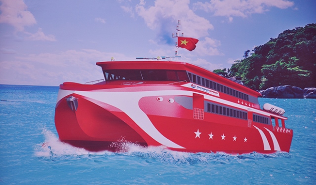 Mô hình tàu chạy tuyến Đà Nẵng - Lý Sơn.
