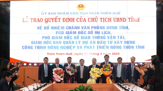 Thừa Thiên Huế bổ nhiệm nhiều cán bộ lãnh đạo cấp sở, ngành địa phương