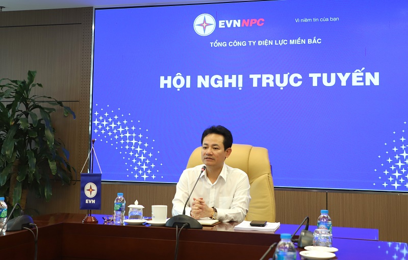 Tổng Giám đốc EVNNPC Nguyễn Đức Thiện phát biểu chỉ đạo buổi làm việc
