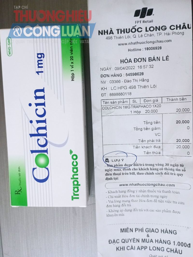 Thuốc Colchicin 1mg - một loại thuốc nằm trong danh mục kê đơn theo quy định
