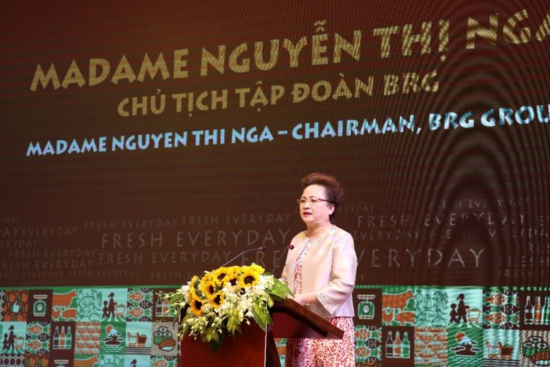 Madame Nguyễn Thị Nga, Chủ tịch Tập đoàn BRG, phát biểu tại sự kiện