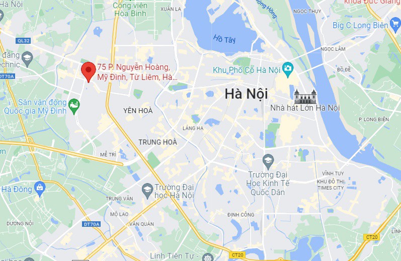 Hỏa hoạn xảy ra tại căn nhà trên phố Nguyễn Hoàng, quận Nam Từ Liêm, Hà Nội. Ảnh: Google Maps.