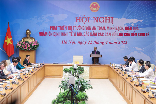 Thủ tướng Phạm Minh Chính: Chúng ta hoàn toàn không chủ quan, mà có căn cứ khoa học, thực tiễn để tin tưởng vào sự phát triển của thị trường vốn Việt Nam - Ảnh VGP/Nhật Bắc