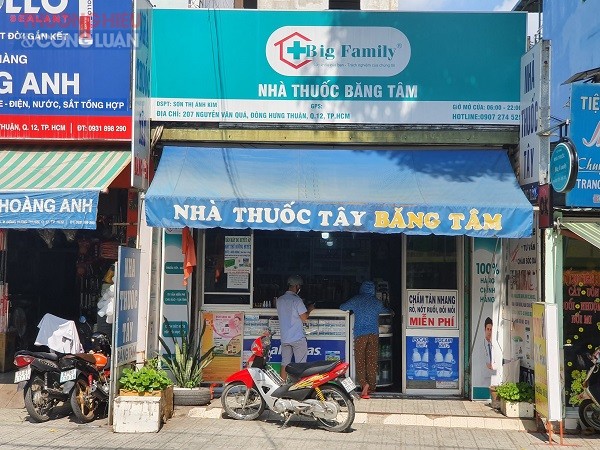 Nhà thuốc Big Family Băng Tâm số 207 Nguyễn Văn Quá, phường Đông Hưng Thuận, quận 12, TP. Hồ Chí Minh. Ảnh: Nguyễn Trung.