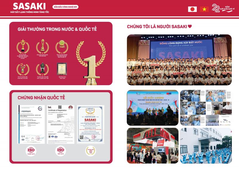 Hình ảnh giải thưởng, chứng nhận và đội ngũ của SASAKI