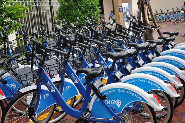 Xe đạp được tập kết tại Trạm Thành ủy thành phố Vũng Tàu