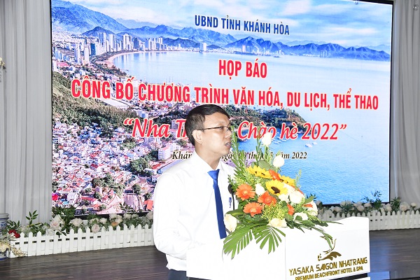 Ông Nguyễn Thanh Hà- Giám đốc sở Văn hóa và Thể thao công bố Chương trình 