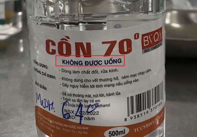 Cơ sở bán lẻ thuốc không được phép kinh doanh sản phẩm có chứa Methanol