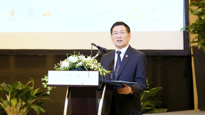 Bộ trưởng Bộ Tài chính Hồ Đức Phớc phát biểu chỉ đạo Hội thảo.