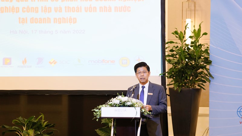 Ông Phạm Văn Hoành - Tổng Biên tập Tạp chí Tài chính phát biểu khai mạc hội thảo.